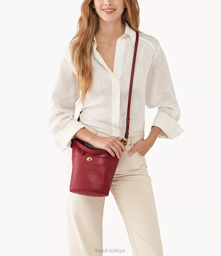 Fossil 6J04711 kırmızı Talulla küçük serseri çanta kadınlar