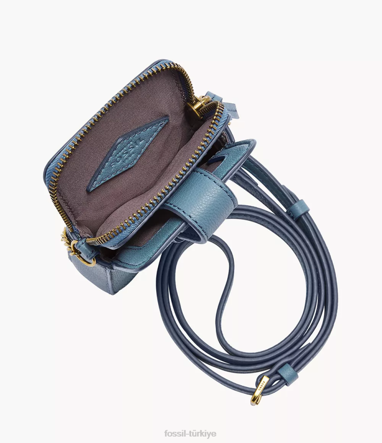 Fossil 6J04714 mavi lainie telefon kılıfı çapraz askılı çanta kadınlar