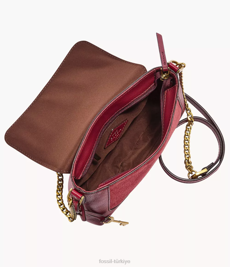 Fossil 6J04719 kırmızı gabriella küçük kapaklı çapraz gövde çanta kadınlar