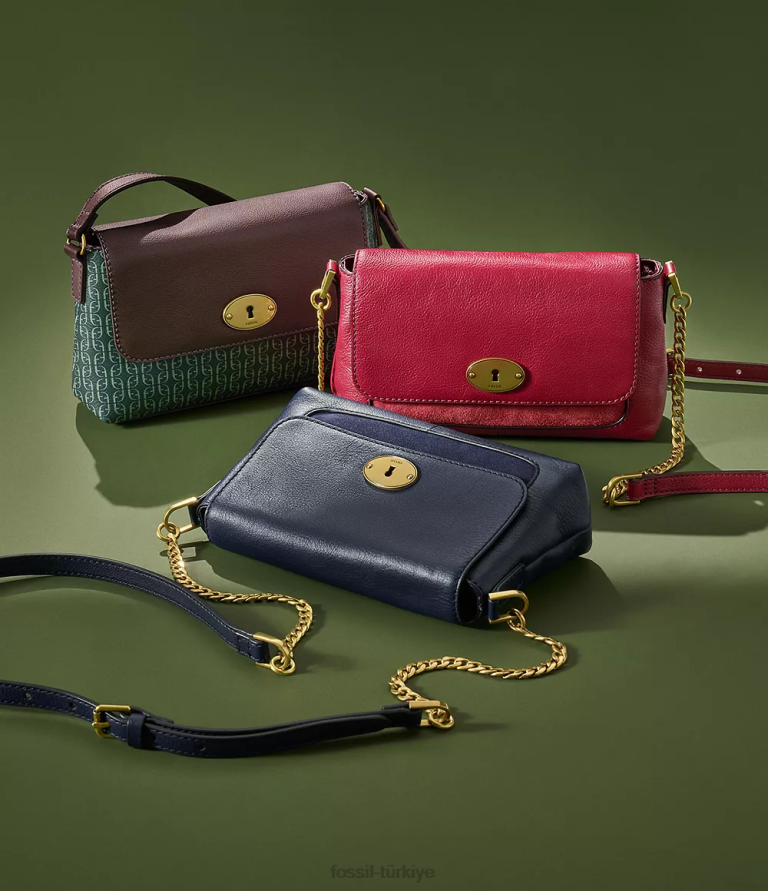 Fossil 6J04719 kırmızı gabriella küçük kapaklı çapraz gövde çanta kadınlar