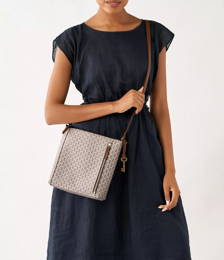 Fossil 6J04724 haki tara çapraz vücut çanta kadınlar