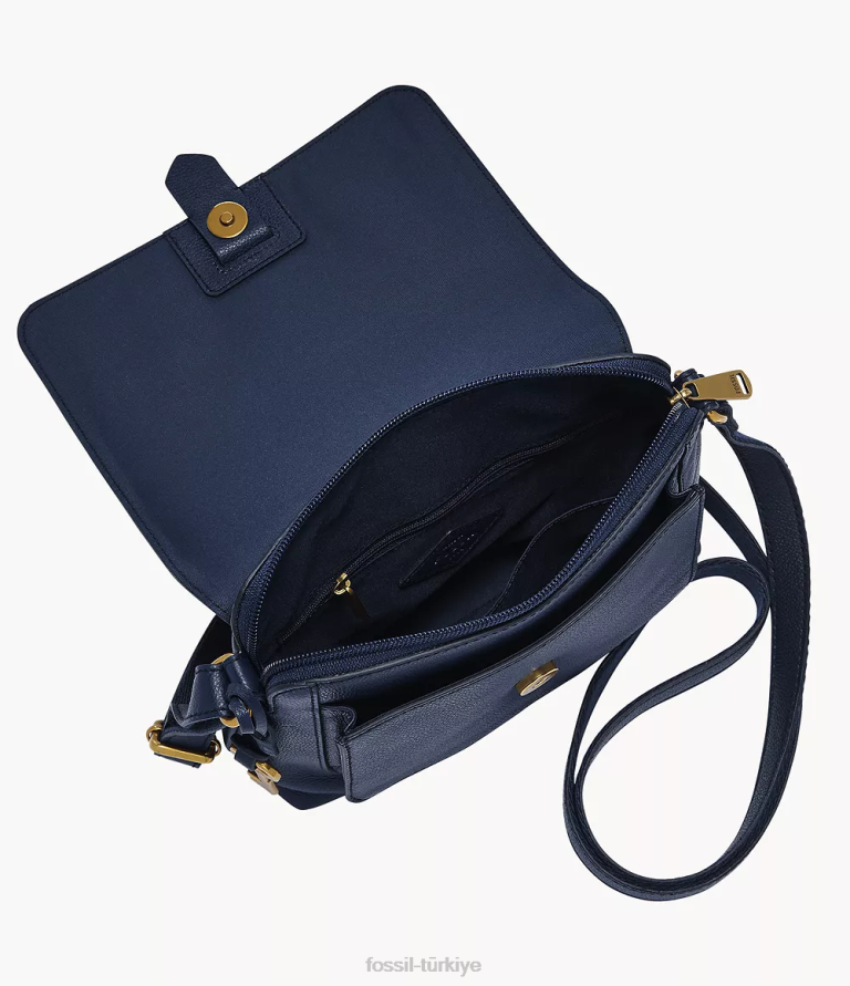Fossil 6J04732 mavi kinley küçük çapraz vücut çanta kadınlar