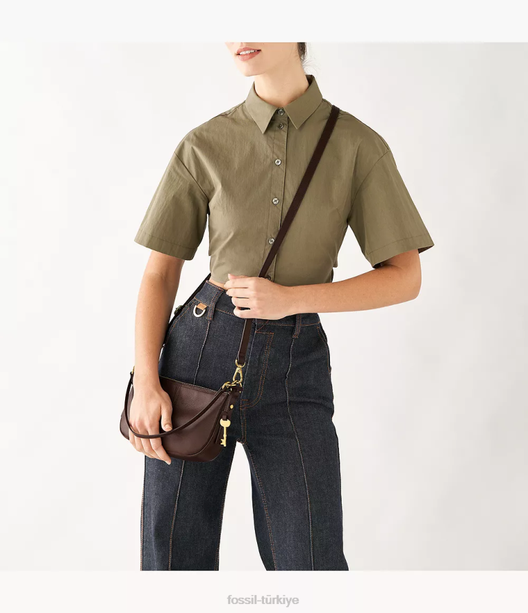 Fossil 6J04739 koyu kahverengi jolie baget çanta kadınlar