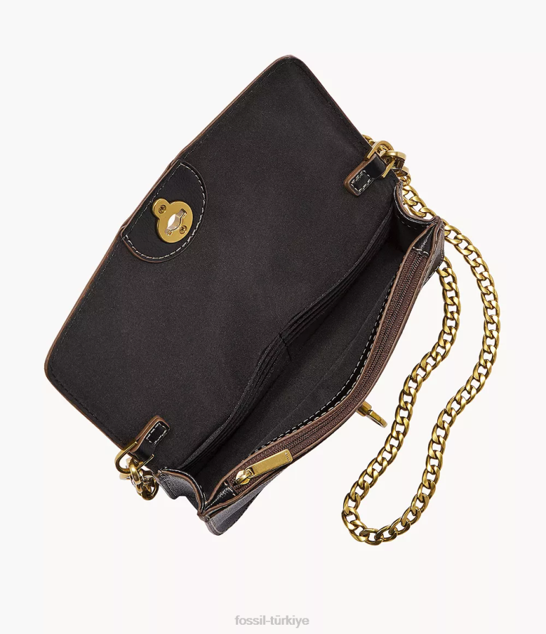 Fossil 6J04835 siyah ainsley cüzdan çapraz askılı çanta çanta kadınlar