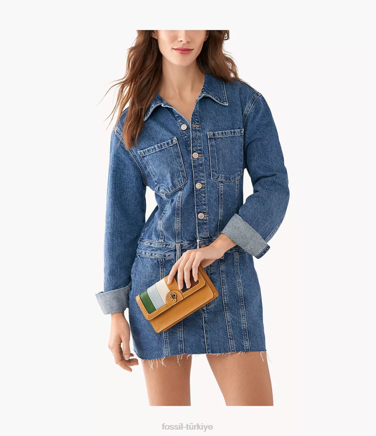 Fossil 6J04849 çok ainsley cüzdan çapraz askılı çanta çanta kadınlar