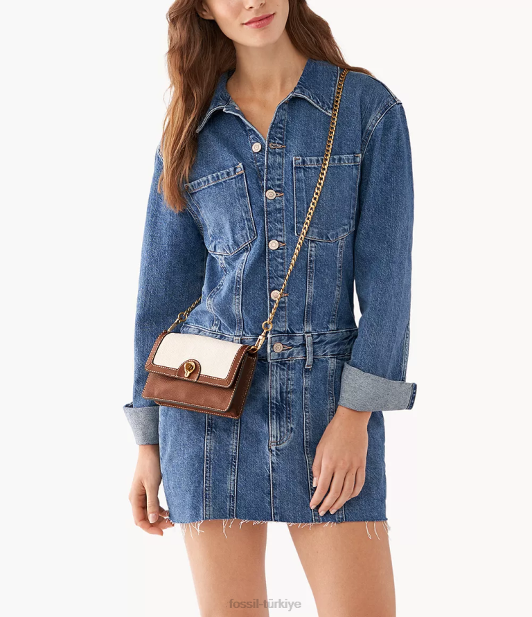 Fossil 6J04850 doğal ainsley cüzdan çapraz askılı çanta çanta kadınlar