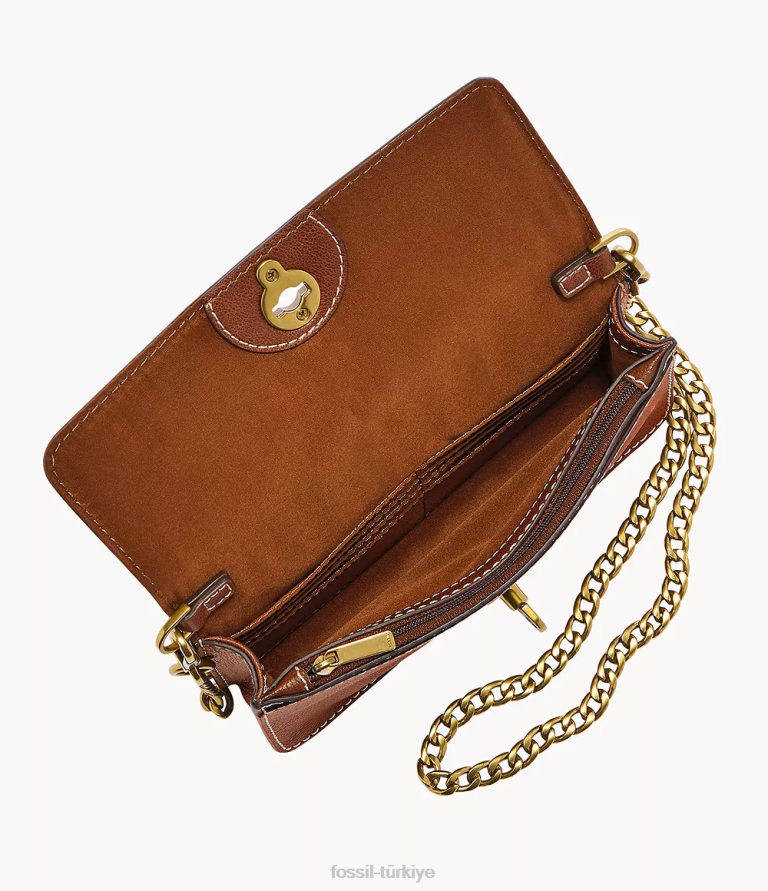 Fossil 6J04850 doğal ainsley cüzdan çapraz askılı çanta çanta kadınlar