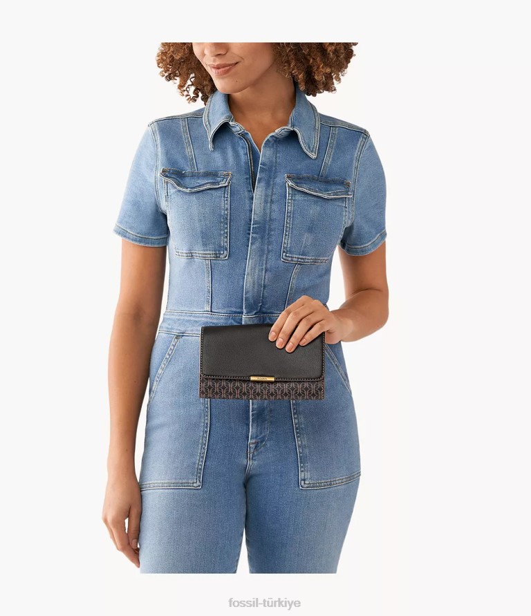 Fossil 6J04885 siyah jori cüzdan çapraz vücut çanta kadınlar