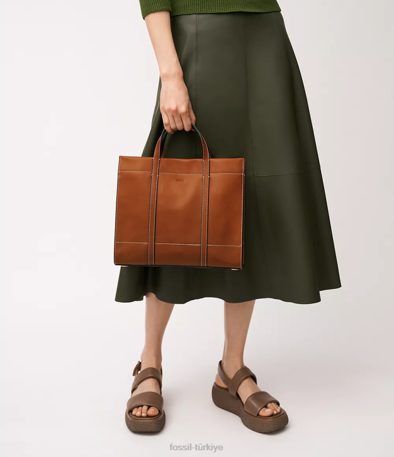 Fossil 6J04361 kahverengi carmen alışverişçi çanta kadınlar