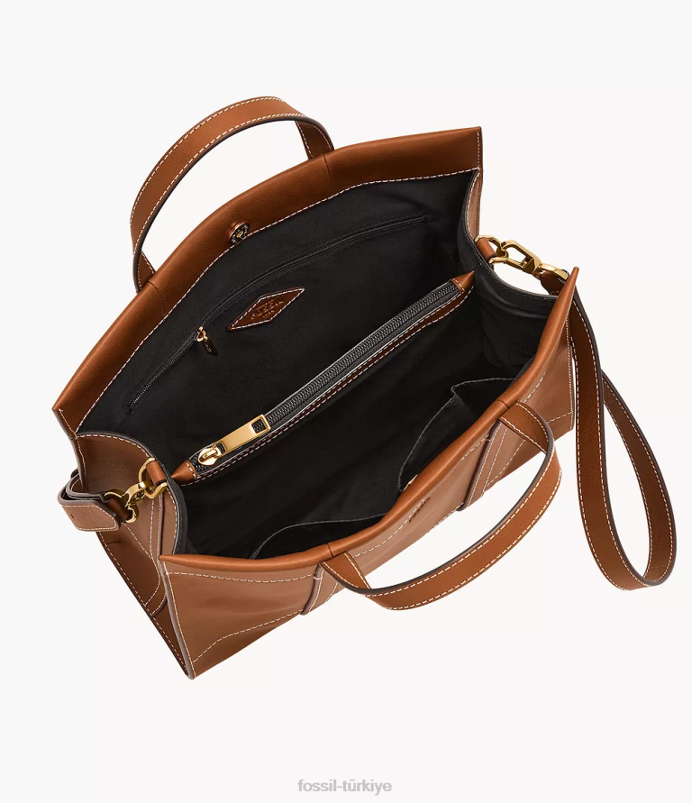 Fossil 6J04361 kahverengi carmen alışverişçi çanta kadınlar