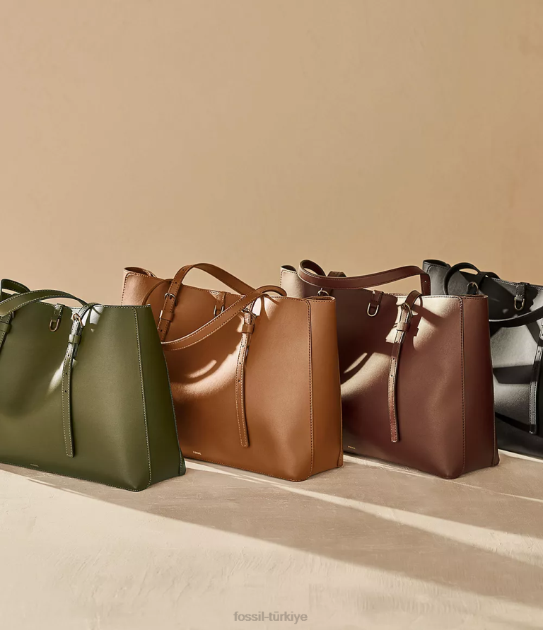 Fossil 6J04371 siyah kier kaktüs deri çanta çanta kadınlar