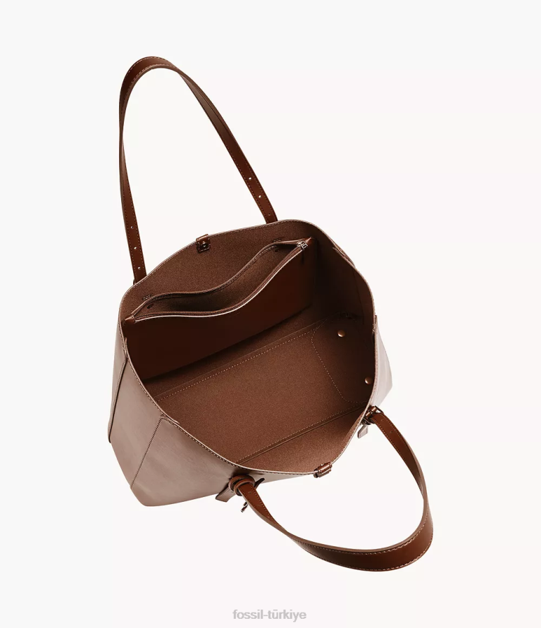 Fossil 6J04373 kahverengi kier kaktüs deri çanta çanta kadınlar