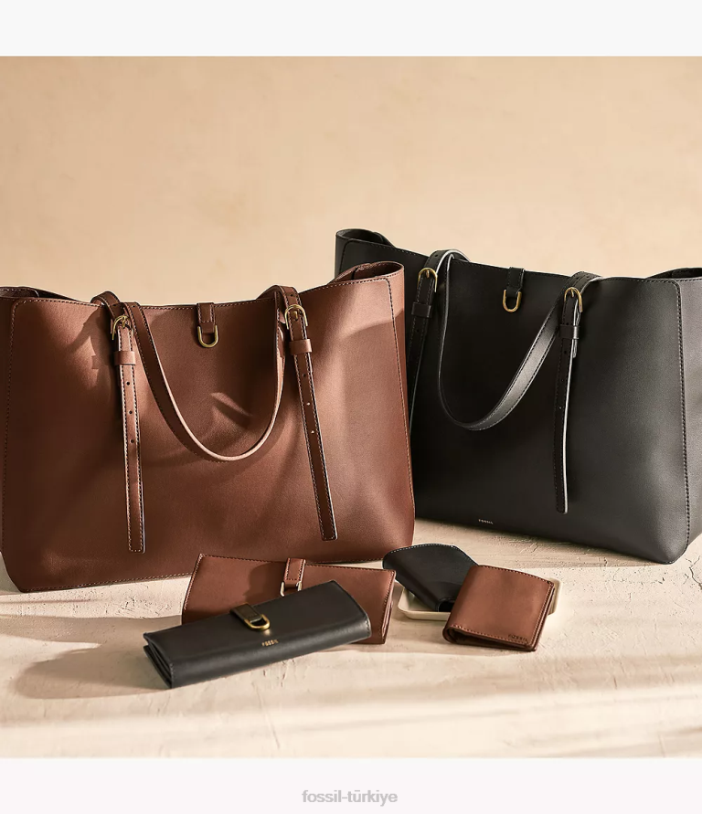Fossil 6J04373 kahverengi kier kaktüs deri çanta çanta kadınlar