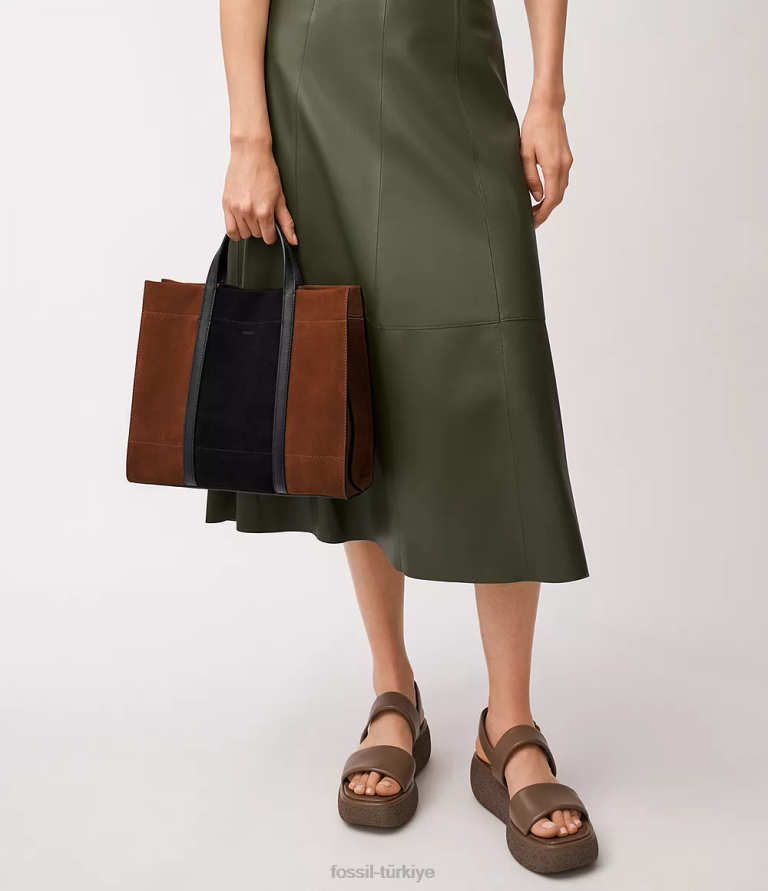 Fossil 6J04374 kahverengi carmen alışverişçi çanta kadınlar