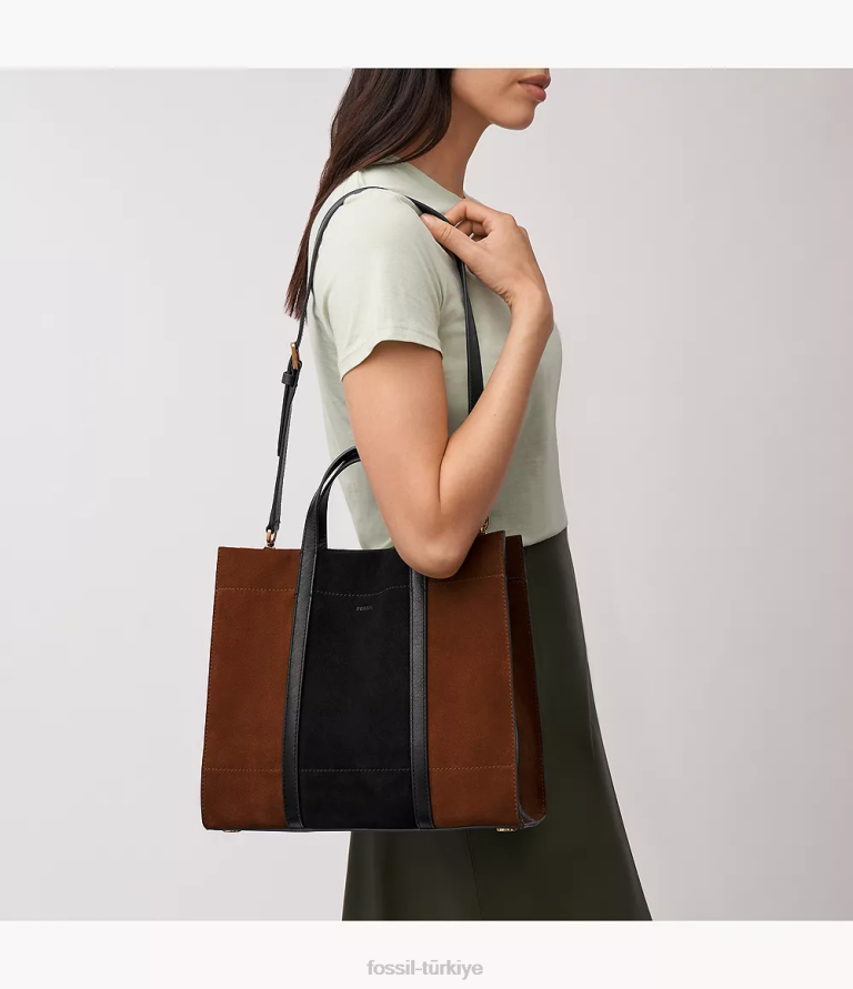 Fossil 6J04374 kahverengi carmen alışverişçi çanta kadınlar