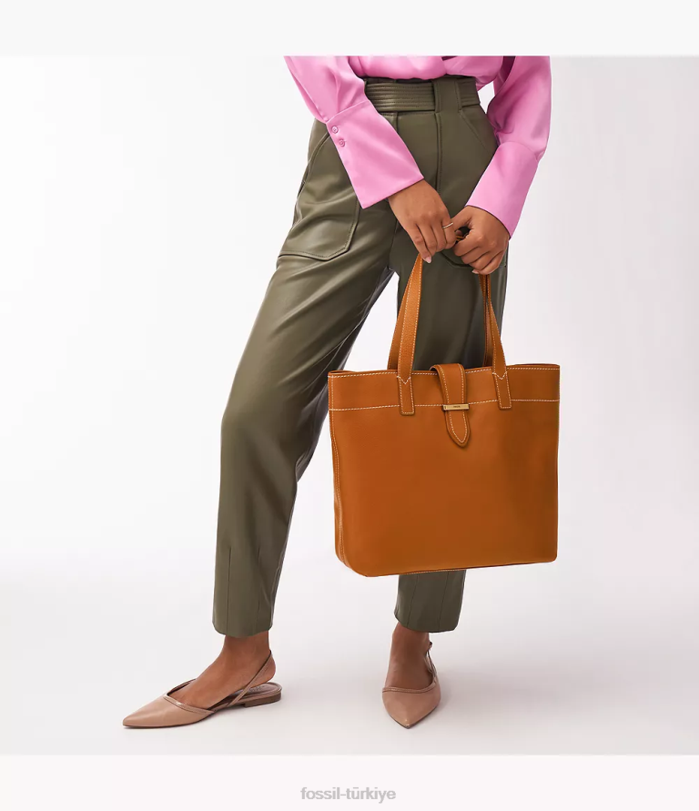 Fossil 6J04377 konyak Tremont çantası çanta kadınlar