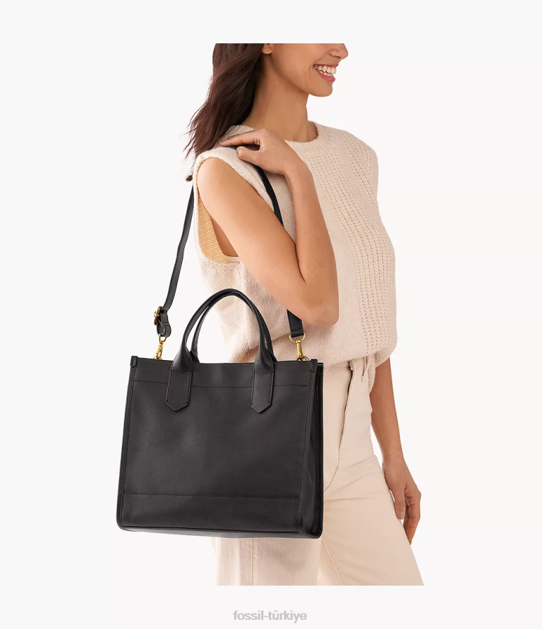 Fossil 6J04470 siyah Kyler çantası çanta kadınlar