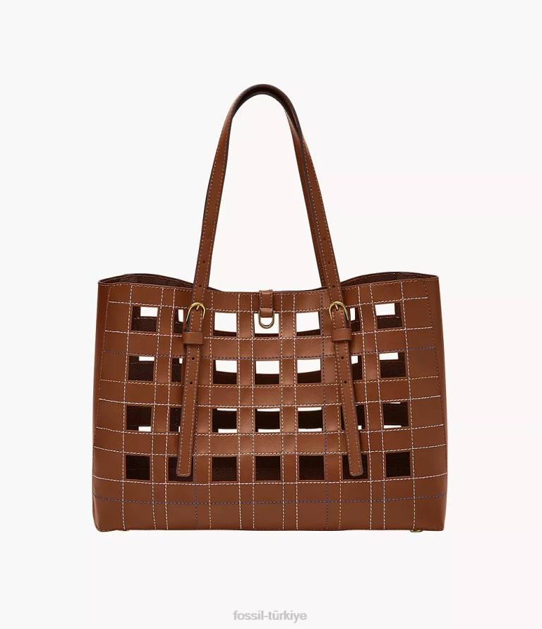 Fossil 6J04642 kahverengi kier kaktüs deri çanta çanta kadınlar