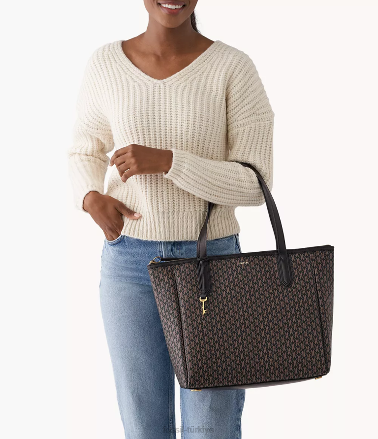 Fossil 6J04687 siyah Sidney çantası çanta kadınlar