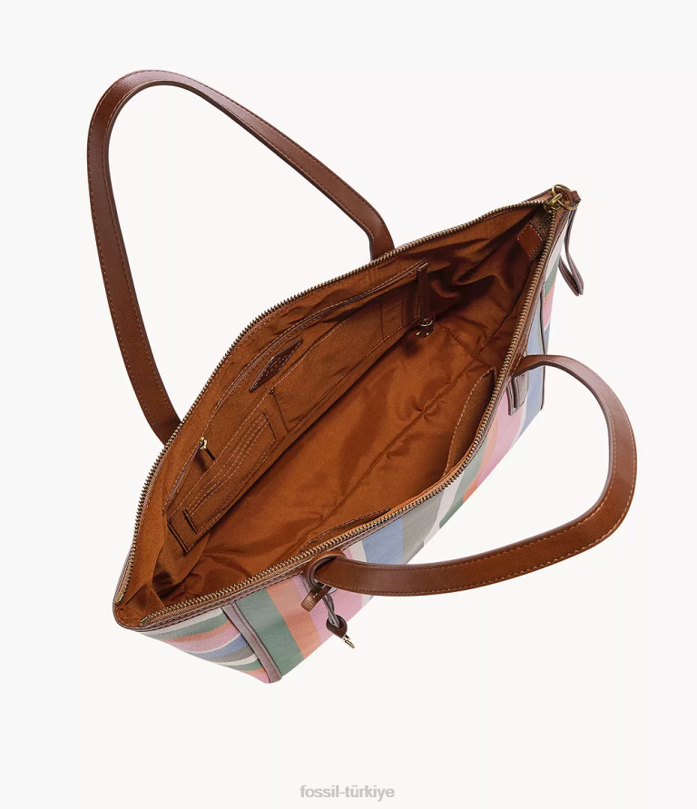 Fossil 6J04692 çizgili Sidney çantası çanta kadınlar