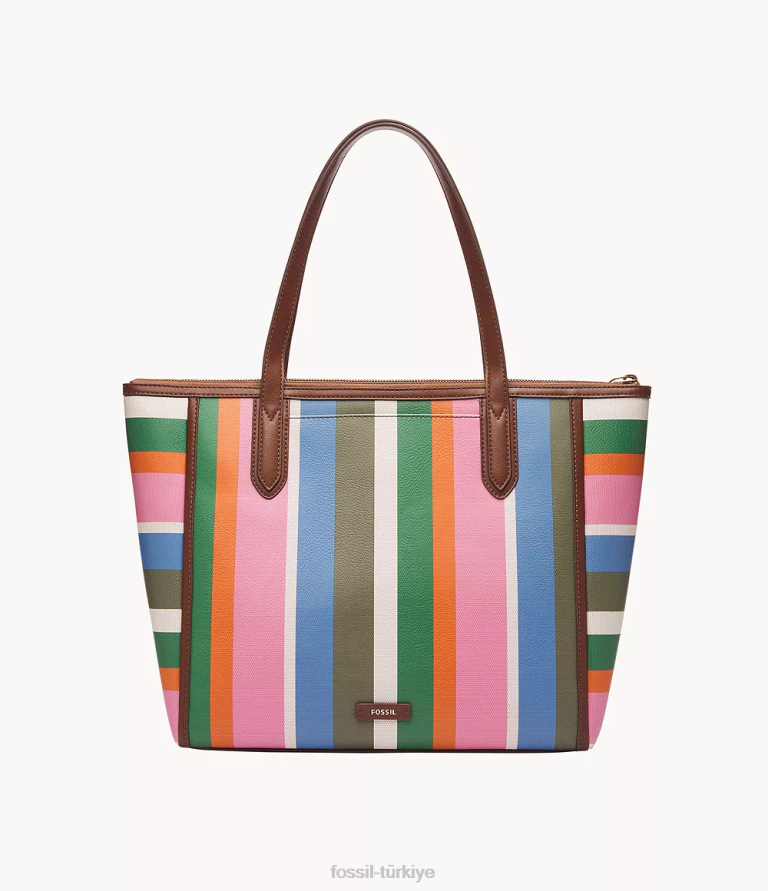 Fossil 6J04692 çizgili Sidney çantası çanta kadınlar