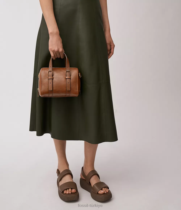 Fossil 6J04340 kahverengi carlie mini çanta çanta kadınlar