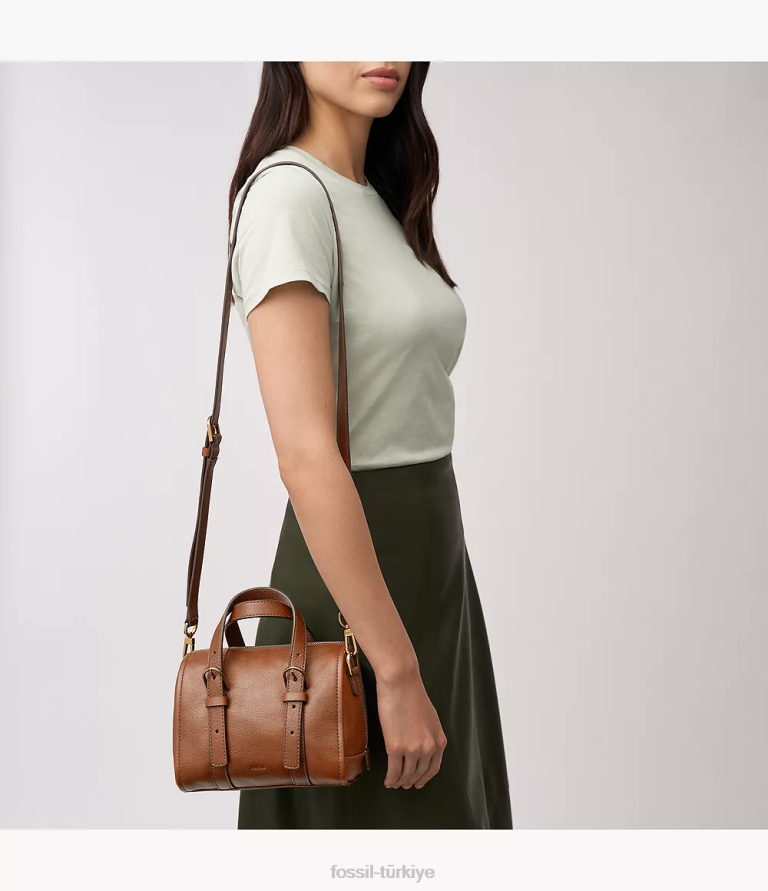 Fossil 6J04340 kahverengi carlie mini çanta çanta kadınlar