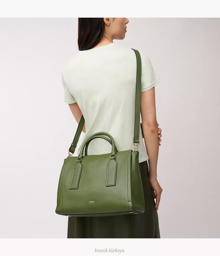 Fossil 6J04349 yeşil parker çantası çanta kadınlar