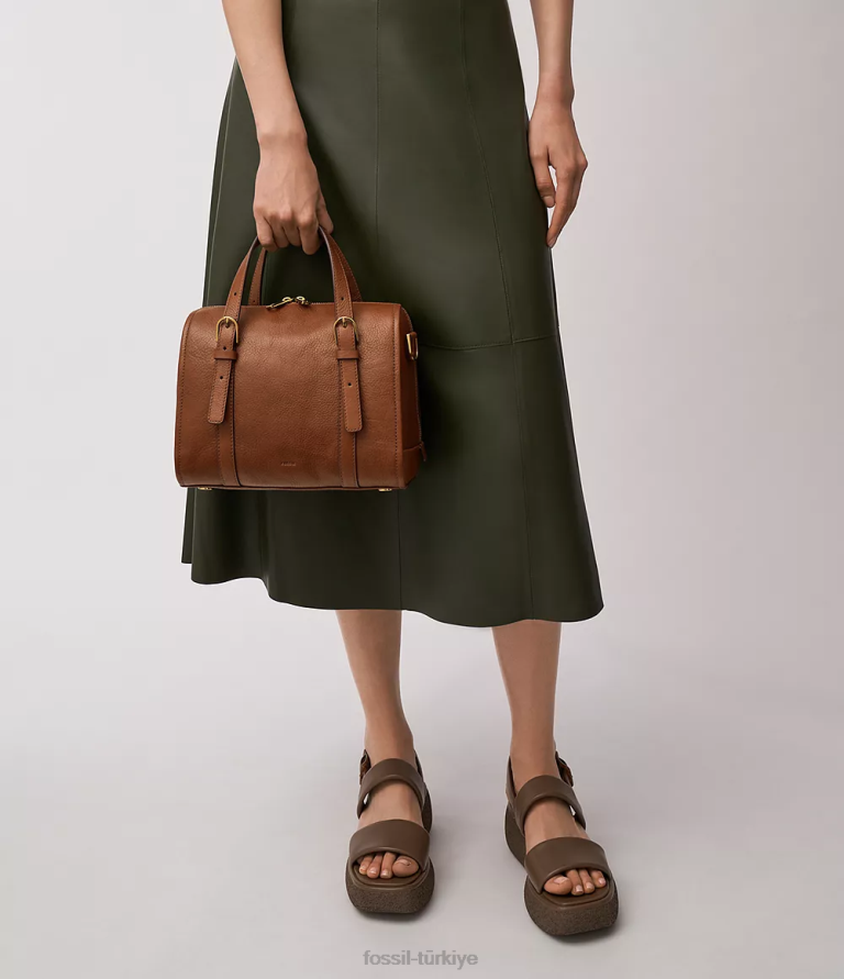 Fossil 6J04396 kahverengi carlie çantası çanta kadınlar