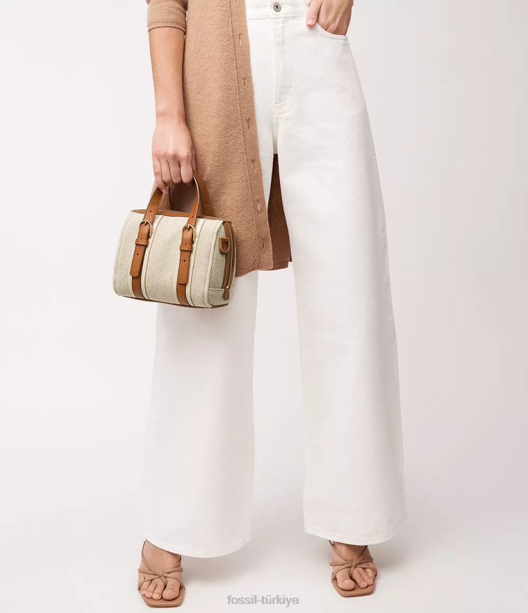 Fossil 6J04398 açık kahverengi carlie mini çanta çanta kadınlar