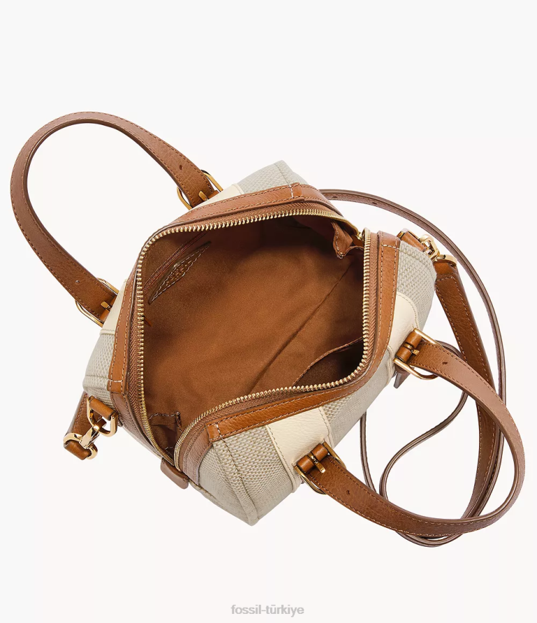 Fossil 6J04398 açık kahverengi carlie mini çanta çanta kadınlar