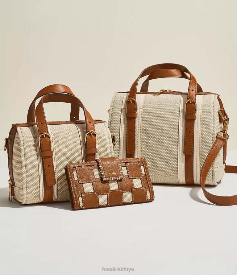 Fossil 6J04398 açık kahverengi carlie mini çanta çanta kadınlar