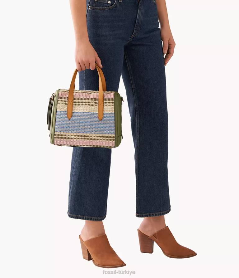 Fossil 6J04442 çizgili Sidney çantası çanta kadınlar