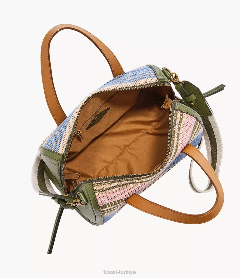 Fossil 6J04442 çizgili Sidney çantası çanta kadınlar