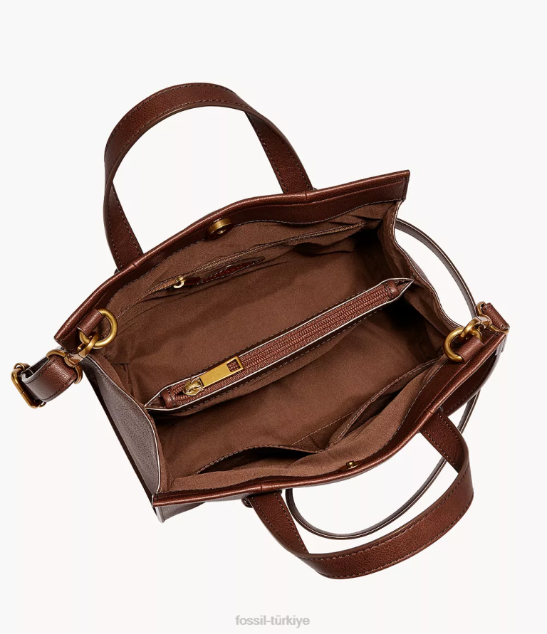 Fossil 6J04477 kahverengi Kingston çantası çanta kadınlar
