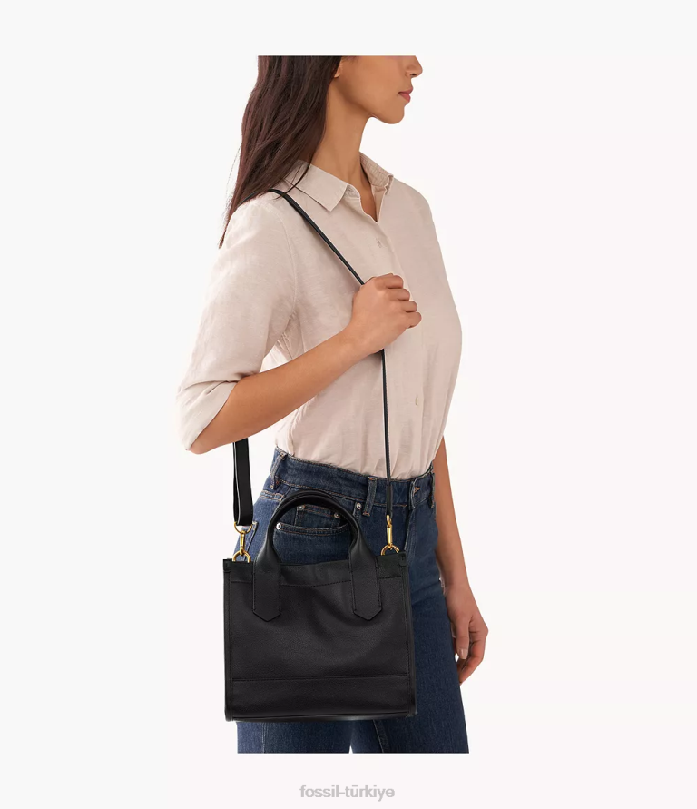 Fossil 6J04504 siyah Kyler çantası çanta kadınlar