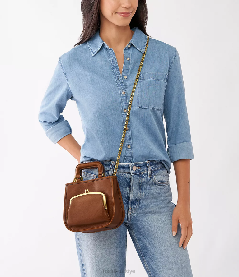 Fossil 6J04550 kahverengi çanta çanta kadınlar