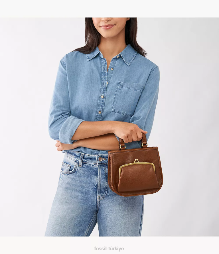 Fossil 6J04550 kahverengi çanta çanta kadınlar
