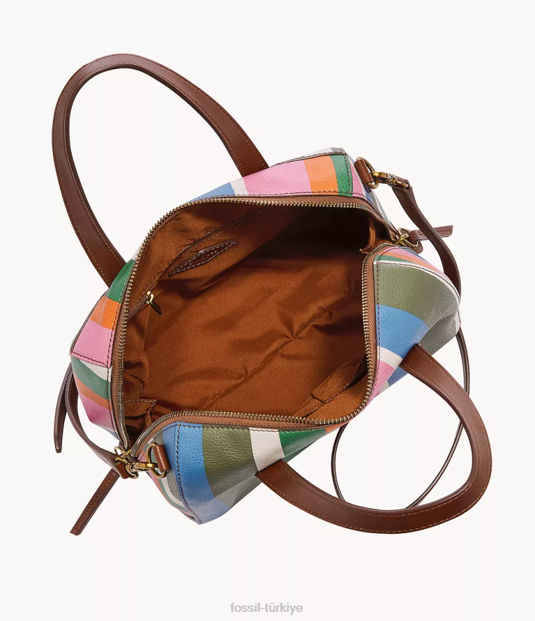 Fossil 6J04581 çizgili Sidney çantası çanta kadınlar