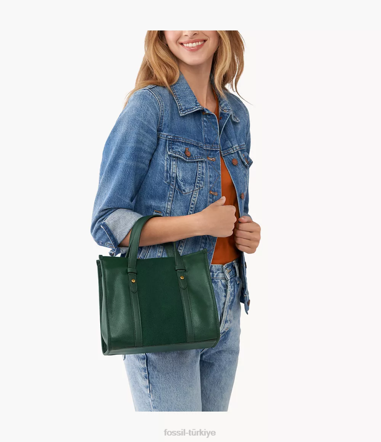 Fossil 6J04583 yeşil Kingston çantası çanta kadınlar