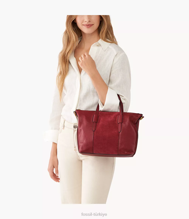 Fossil 6J04605 kırmızı Skylar çantası çanta kadınlar