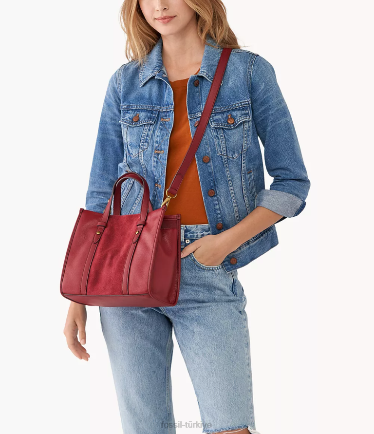 Fossil 6J04611 kırmızı Kingston çantası çanta kadınlar