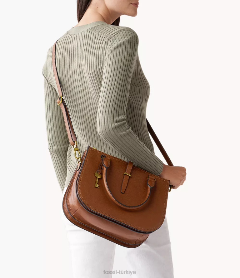 Fossil 6J04637 kahverengi Ryder çantası çanta kadınlar