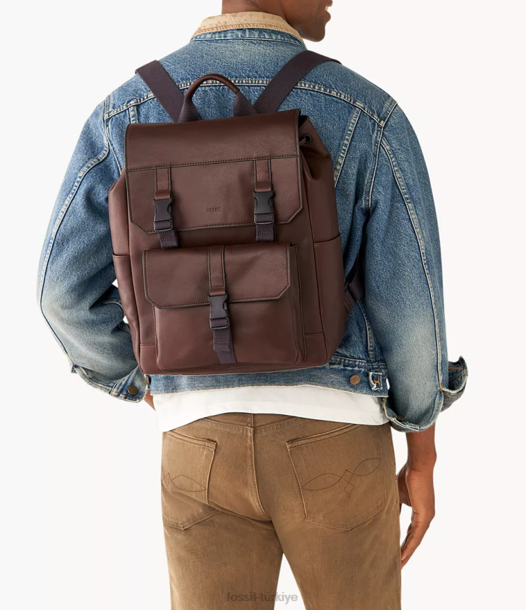 Fossil 6J041644 koyu kahverengi weston sırt çantası çanta kadınlar
