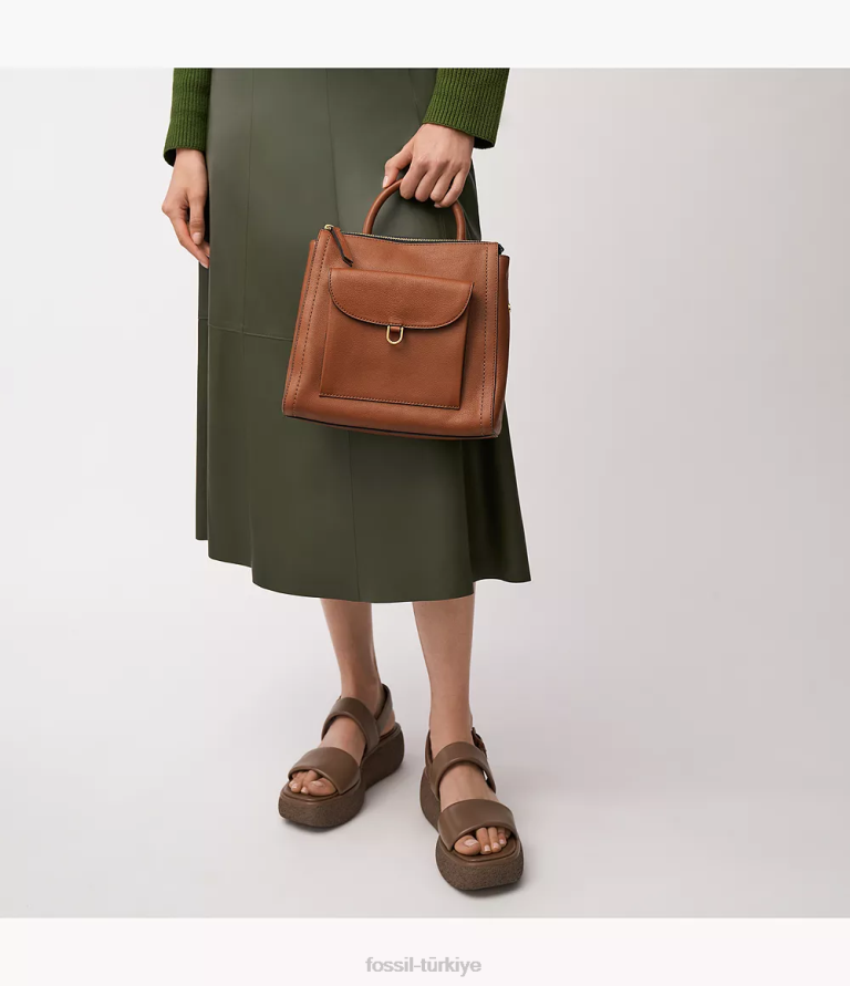 Fossil 6J04388 kahverengi parker küçük sırt çantası çanta kadınlar