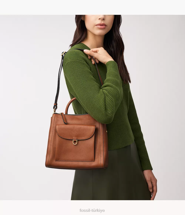 Fossil 6J04388 kahverengi parker küçük sırt çantası çanta kadınlar