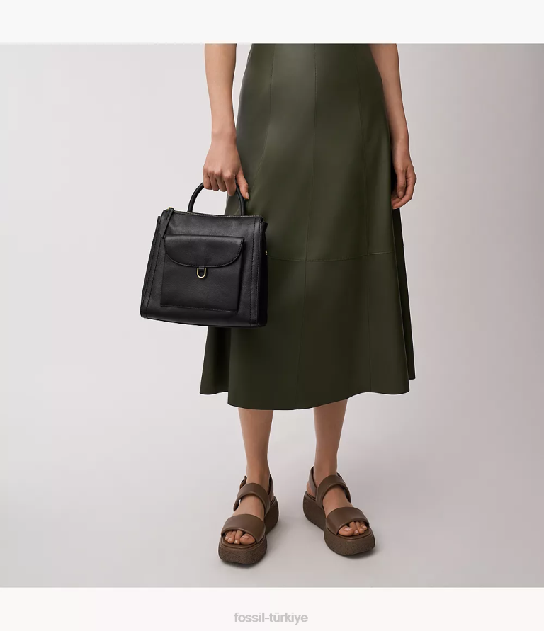 Fossil 6J04390 siyah parker küçük sırt çantası çanta kadınlar