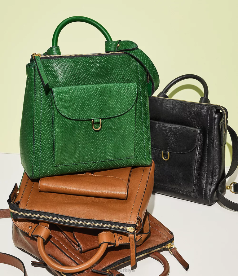 Fossil 6J04391 yeşil parker küçük sırt çantası çanta kadınlar