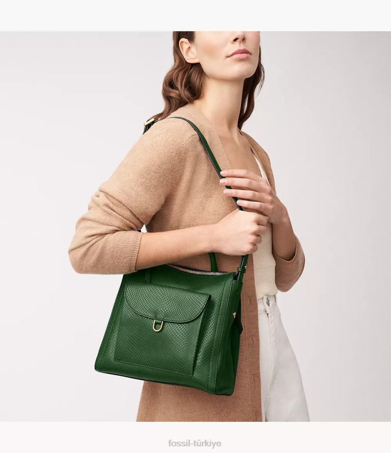 Fossil 6J04391 yeşil parker küçük sırt çantası çanta kadınlar