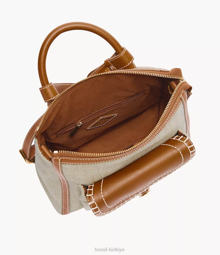 Fossil 6J04393 açık kahverengi parker küçük sırt çantası çanta kadınlar